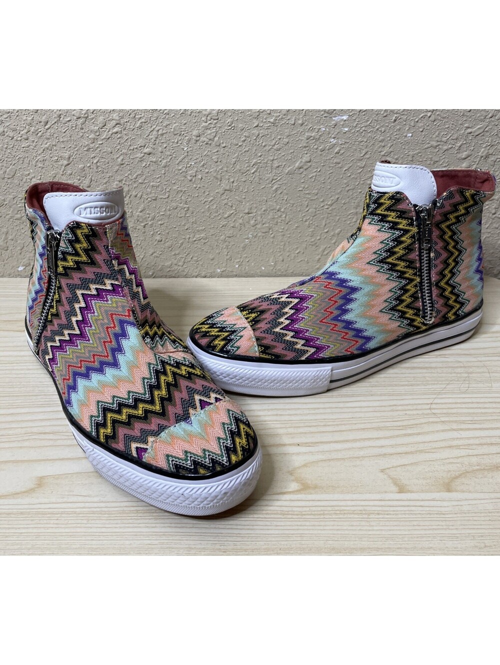 Chuck Taylor Converse x Missoni High Line Zip Up Sneakers Size 8